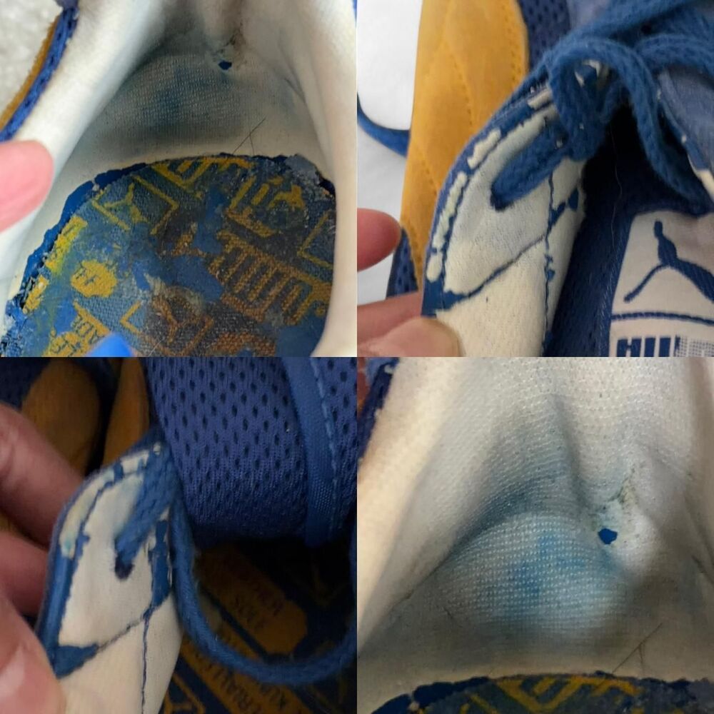 Vintage Men's PUMA H-STREET Y2K Low Profile Sneakers Blue / Yellow size 12 - Picture 6 of 8
